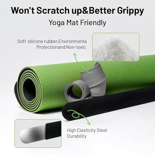 Slim Panda Yoga Mat Strap Slap Band, One Snap Keeps Mats Tightly Rolled, Heavy-Duty Clasp Fits Most Size Mats(24" L X 2" W) - color: Grey