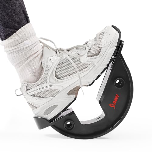 Sunny Health & Fitness Adjustable Calf & Ankle Stretcher | Plantar & Tight Calves Relief, Hamstring & Ankle Strengthener, Mobility & Stretching Device, Fits All Shoe Sizes - color: Black