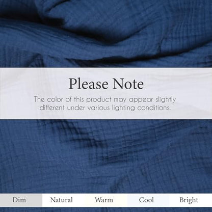 Salt Earth 100% Cotton Gauze 55"X75" Twin 4 Layered Blanket- Navy Blue | Premium Muslin Blanket for Couch,Bed,Living,Summer Lightweight, All Seasons Blankets & Throws, Boho,Travel & Skin Friendly - color: Navy Blue, size: 55"X75" Twin