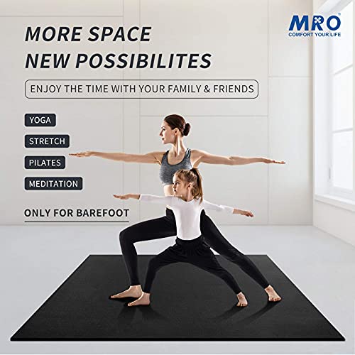 MRO Extra Large Yoga Mat, 12'x6'/9'x6'/7'x5'/6'x4' (9MM) - color: Black, size: 6*4 FT