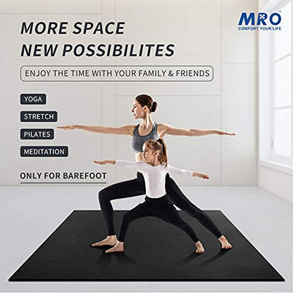 MRO Extra Large Yoga Mat, 12'x6'/9'x6'/7'x5'/6'x4' (9MM) - color: Black, size: 6*4 FT