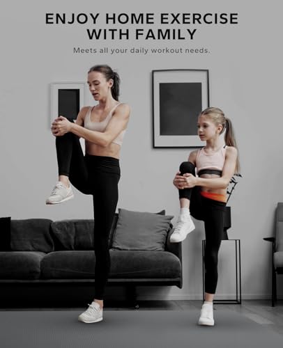 HAPBEAR Large Exercise Mat-6'x4'/7'x5'/6'x8'/6'x9'/6'x10'/6'x12'x 1/3"(8mm) - color: Grey-High Density 7'×5'×⅓"