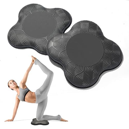 2 Packs Yoga Knee & Elbow Cushions - Extra Thick Foam for Knees, Elbows, Wrists, Hands & Head - Pilates & Kneeling Pads - Support Foam Pads for Women & Men - color: black