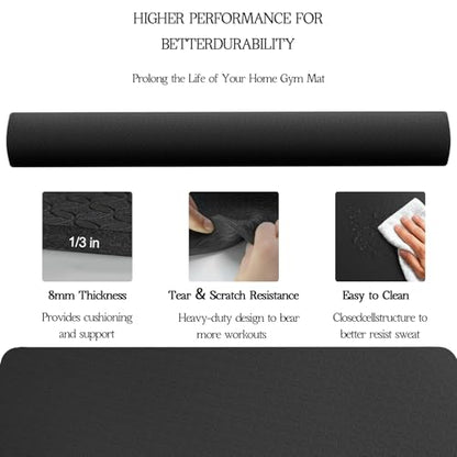 VTORY Extra Large Yoga Mat 6'x 4' - (6mm /8mm/12mm) - size: 6' x 4' x 1/3 in