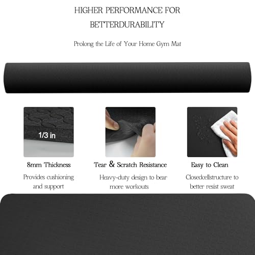 VTORY Extra Large Yoga Mat 6'x 4' - (6mm /8mm/12mm) - size: 6' x 4' x 1/3 in