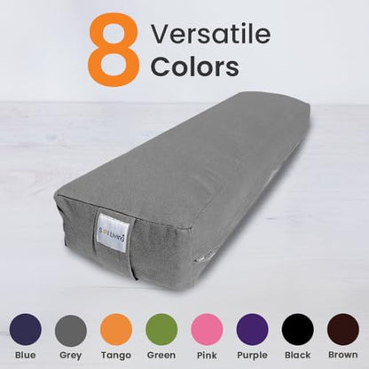Pranayama Yoga Bolster Meditation Pillow - color: Grey, size: Rectangular 26" x 8" x 5"