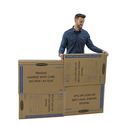 Bankers Box 3-Pack Adjustable TV/Picture/Mirror Moving Boxes | Protect TVs, mirrors, and framed art with rigid moving boxes sized for flat, fragile items. - style: Adjustable