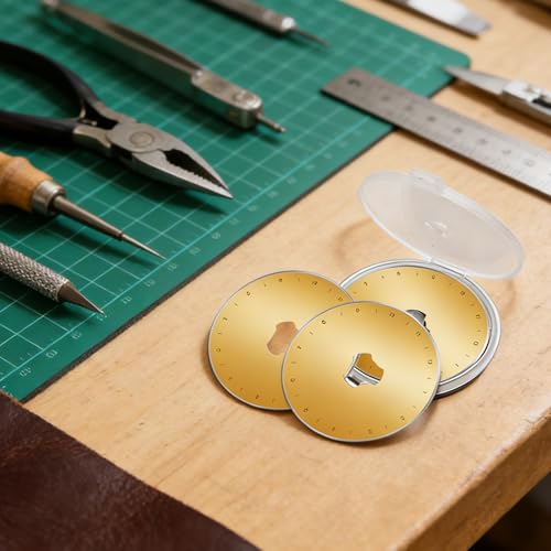 5 Titanium Coated Rotary Cutter Blades 60mm, Replacement Blades for Fabric | Sharp and Durable Rotary Cutting Blades for Quilting, Scrapbooking, Sewing, Arts & Crafts 5 Pack - color: 5pack 60mm