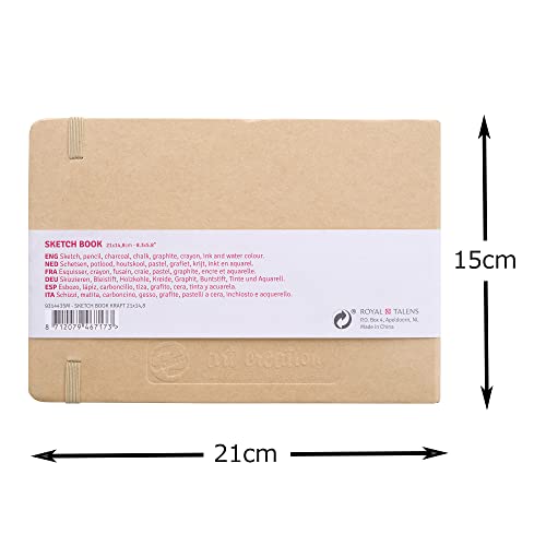 Talens Art Creation T9314-435M 452442 Art Creation Sketchbook, Drawing Notebook, 8.3 x 5.9 inches (21 x 15 cm), Kraft Paper - color: craft paper, size: 21×15cm
