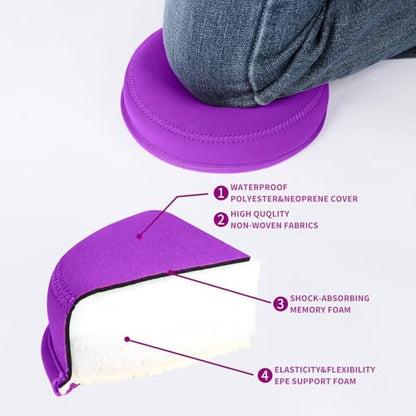 Yoga Knee Pad, 1.57 Inch Thick, Memory Foam and EPE Foam, Waterproof and Non-Slip, for Knees Elbows Wrist Hands Head Yoga Pilates Work Out Kneeling Pad, Exercise Mat 2 - color: Purple