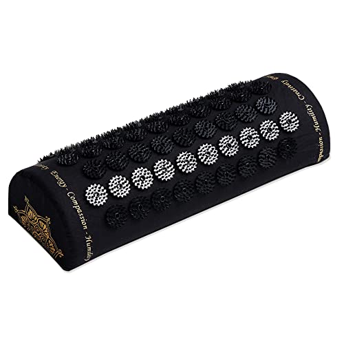 ShaktiMat Acupressure Pillow, Back, Neck & Shoulder Relief, Level 1 Black | Relaxation, Massage Muscles, Aid Sleep, Unlock Inner Tension, Similar to Acupuncture, Made with Organic Cotton & ABS spikes - color: Black, size: Level 1