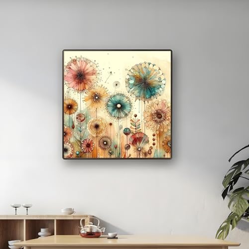 Shouruihua Diamond Painting Kits for Adults, Dandelion Diamond Art Kits | Flower Gem Art, Diamond Dotz Kits, Diamond Dots, Wall Art, Adult Crafts, Full Round Drill Diamond Painting Kits, 11.8x11.8 in - color: Dandelion