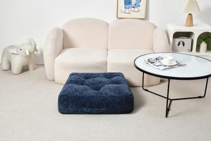 Floor Cushion Pillow, Portable Large - color: Square, Dark Blue