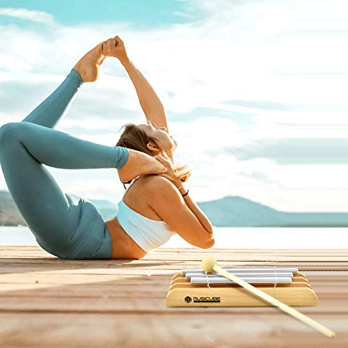 Meditation Chime with 3 Tone (C-E-G) Wooden Hand-held Chimes for Classroom Management, Yoga, Meeting and Sound Therapy, Chime Mallet Included - size: C-E-G-tone