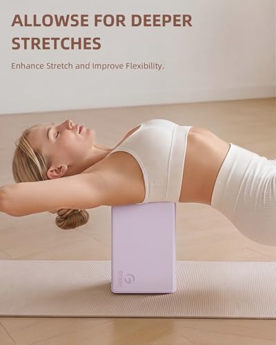 Gruper Yoga Blocks 2 Pack, 9"x6"x3" Exercise Blocks High-Density EVA Foam Blocks with Soft Non-Slip Surface, Lightweight Yoga Props for Yoga Pilates Meditation & Stretching - color: Lavender
