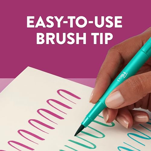 Paper Mate Flair DUAL Felt Tip Pens, Brush and Medium Tips, 16 Count - Journaling, Note-Taking, Hand Lettering - style: Dual Tip