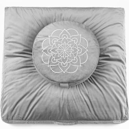 Hihealer Meditation Cushion, Traditional Tibetan Velvet Meditation Pillow - color: Gray-c