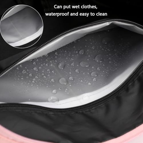 Forestfish Gym Bag For Women With Shoes Compartment & Wet Dry | Compact & Lightweight, Water Resistant, Use as Yoga bag, Pilates bag, Duffel bag - color: Pink