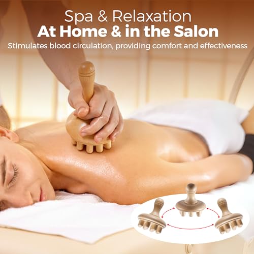 5 PCS Wood Therapy Massage Tools - Professional Maderoterapia Set for Body Contouring, Circulation Support and Muscle Tension Relief - size: 16.15"