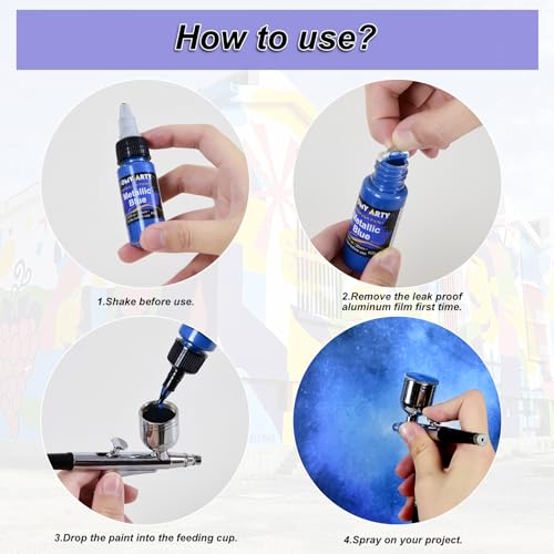 HOMY ARTY Airbrush Paint - 36 Colors with 4 Thinner | Ready to Spray Airbrush Paint Set, Water-Based Acrylic Air Brush Paints for Metal, Plastic Models, Canvas, Wood - 40 Bottles - color: 36 Colors with 4 Thinner
