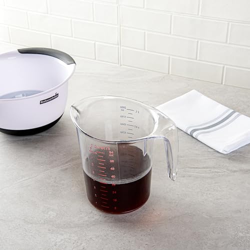 Restaurantware Plastic Measuring Cup - Chef 101 Measuring Jug with Dual Unit Markings, Dishwasher Safe - Clear Measuring Cup for Kitchen, Restaurants - size: 7.75" × 6.00" × 7.50"