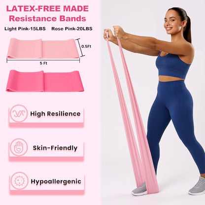 2 Packs Figure 8 Resistance Bands + 9Pcs Home Pilates Kit