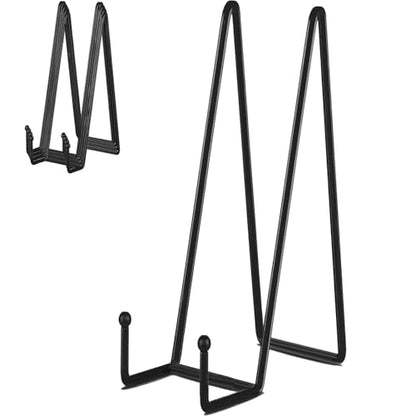 IBosins 5-Pack 16-Inch Plate Holder Display Stands Black Metal Frame Stand | Large Stand for Picture, Book, Photo, Easel, Creation, Collectibles - color: Black, size: 16 Inch