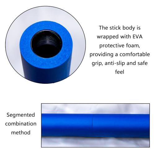 yoga stick is made of sturdy steel that is 5 feet high and an adjustable stretching stick, providing flexibility, agility, and balance. Covered with thick and comfortable foam layer - color: Blue