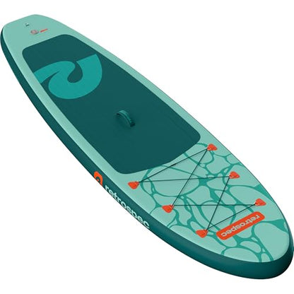 Retrospec Weekender Inflatable Stand Up Paddle Board Includes Paddle, Pump, and Accessories 10’6” Lightweight iSUP, Puncture Resistant Inflatable Paddle Board for Adults - color: Seafoam Ripple