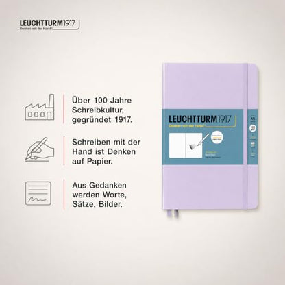 Leuchtturm1917 - Medium A5 Hardcover Sketchbook (Lilac) - 112 Pages of 150g/m² Paper - color: Lilac, size: Medium (A5)