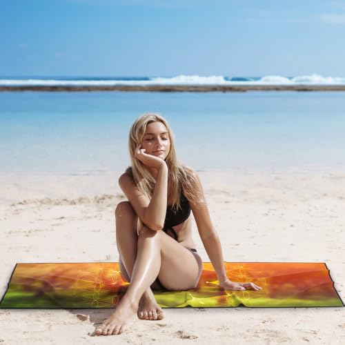 Hot Yoga Towel with Grip Dots, Non Slip, 70"x26, Geometric Flower - color: Geometric Flower, size: 70" x 26"