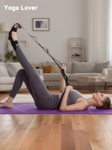Stretching Strap, 10 Loops Yoga Strap for Physical Therapy, Nylon Stretch Straps for Pilates, Exercise, Stretch Band for Women and Men