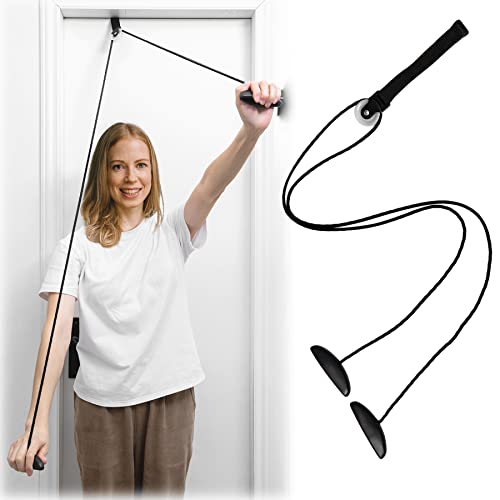 Shoulder Pulley Over The Door Physical Therapy System - color: Black