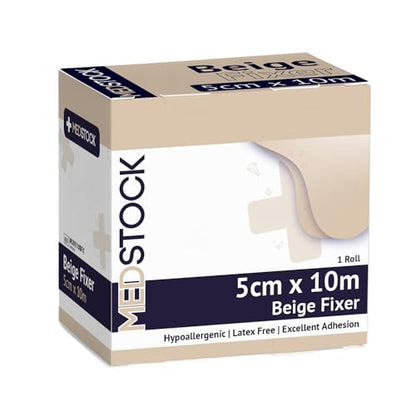 MEDSTOCK Non-Woven Fabric, Beige Fixer Roll, 2" x 11 yds, 1 Roll, Wound Care, Adhesive Dressing Tape, Medical Device Securer, Flexible and Soft, Stable and Dependable, Increases Patient Comfort - size: 2" x 11 yds
