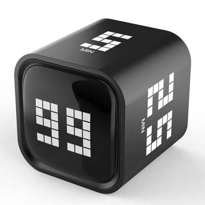 Rotating Focus Timer, 5/25/10/50-Minute Pomodoro Timer, Desk Flip Countdown with Vibration & Volume Control, ADHD-Friendly Tool for Office, Study, and Kitchen (Black) - color: Black