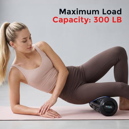 20-Inch Integrated Vibrating Foam Roller for Muscle Recovery with Storage | 20 Inch Tri-Texture Vibrating Foam Roller, 3 Vibration Levels, Storage Compartment, Portable Roller for Home, Gym and Travel