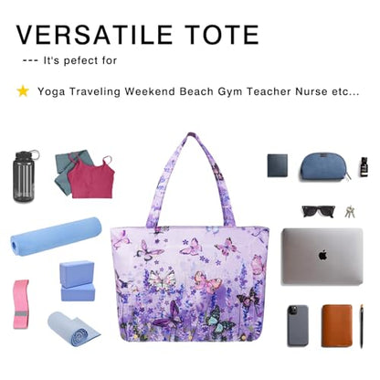 Yoga Mat Bag Yoga Bags and Carriers Fits All Your Stuff Yoga Tote Bag with Zipper Pocket Yoga Mat Carrier Pilates Bag Take in Out Mat Easily - color: Butterfly