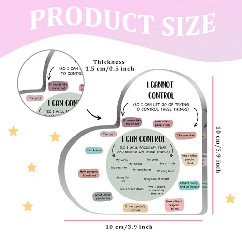 Mental Health Decor, Decor for Therapy Office School Counselor Sign Things I Can Control Acrylic Heart Gifts, Therapist Office Art Decorations for Therapist Office Living Room Bedroom Desktop Gift - color: 009