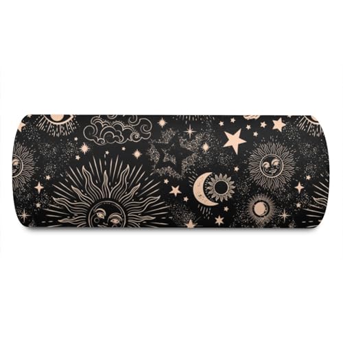Knee Pillow for Back Sleeping – Half Moon Bolster Pillow for Under Knee While Sleeping Support, Leg & Back Pain Relief (21.5x9x5 Inches) - color: Black Gold