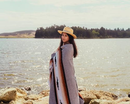 Open Road Goods Mexican Diamond Blanket - XL Heavyweight Yoga Blanket – Handmade in Mexico - Thick Boho Serape Saltillo Style Throw for Beach, Picnic, Home, Camping and More! (Grey Baja) - color: Grey Baja