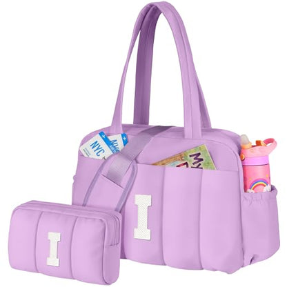 Birthday Gift for Teen Girl-Initial Gym Duffle Bag,Carry On Bags - color: Purple, style: I