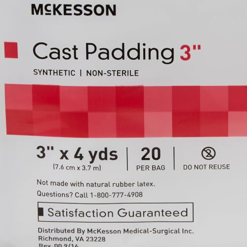 McKesson Cast Padding, Non-Sterile, White, Polyester, 4 yds, 3 in, 20 ct | Cast Padding,White,Polyester,NonSterile,Undercast,3 Inch X 4 Yard - size: 3 Inch X 4 Yard ( 20 ct)