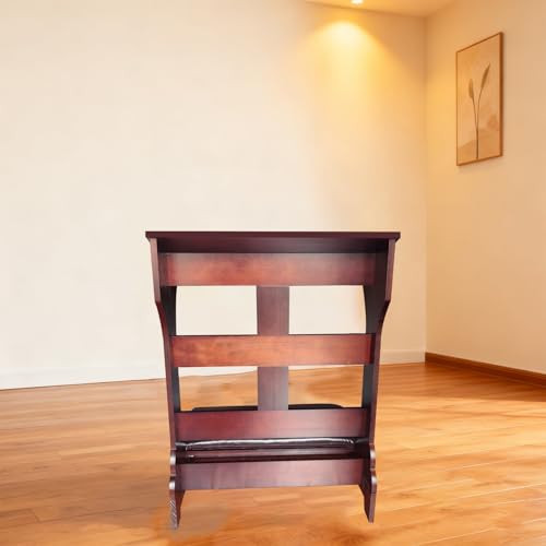 Wooden Prayer Bench Kneeler with Padded Cushion & Slanted Desktop Bible Shelf, Devotional Kneeling Table for Church & Meditation, 23”x20”x32”