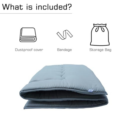 Japanese Floor Mattress Futon Mattress, 39” x 80" Sleeping Tatami Mat 2.5" Thicken Foldable Roll Up Shikibuton Pad Dormitory Pad Kids Floor Lounger Pillow Bed For Adult Kids, Grey, Twin Size