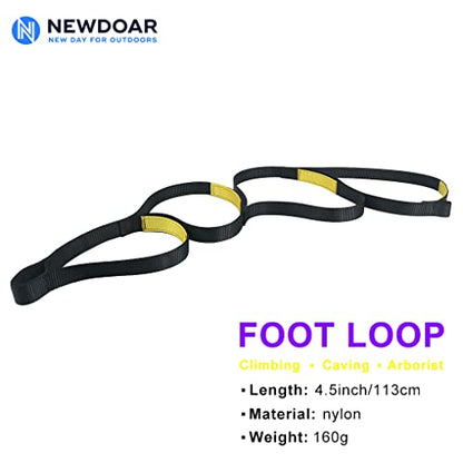 NewDoar Foot Ascender Loop for Climbing Tree Arborist - color: Black Green