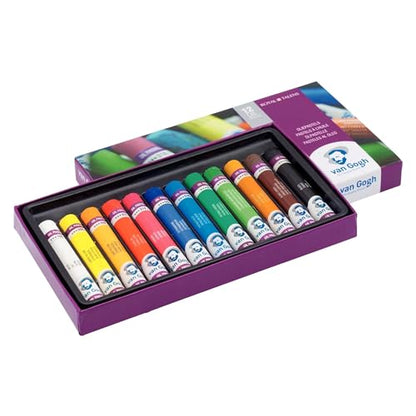 Vangogh Oil Pastel, Round Full Stick, 12-Piece Set