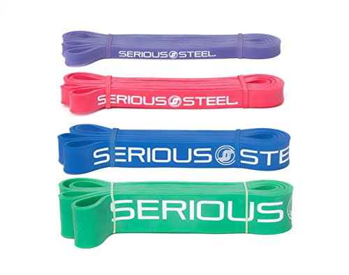 Serious Steel 41" Assisted Pull-up Band, Heavy Duty Resistance Band Sets, Stretching, Powerlifting, Resistance Training and Pull Up Assistance Bands - color: 4-Band Set (#1 #2 #3 #4)