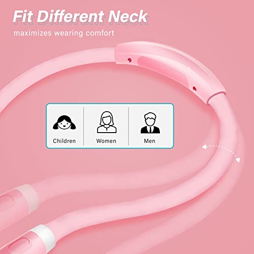 Vekkia Rechargeable LED Neck Book Light for Reading in Bed | 3 Brightness Levels/Flexible Soft Silicone Arms Comfortable Wear/Long Lasting,Great for Readers, Craft & Knitting - color: Pink