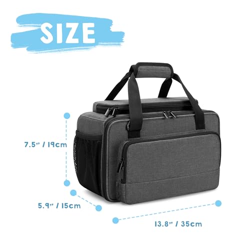 GRAOSO Marker Storage Bag Marker Case Organizer Hold up to 216 Markers | Carrying Case with Shoulder Strap and Handle, with Dividers and Easy Cleaning Liner (Markers Length up to 5.1"/13 cm), Grey