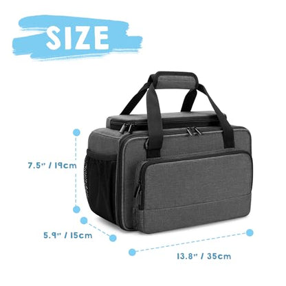 GRAOSO Marker Storage Bag Marker Case Organizer Hold up to 216 Markers | Carrying Case with Shoulder Strap and Handle, with Dividers and Easy Cleaning Liner (Markers Length up to 5.1"/13 cm), Grey